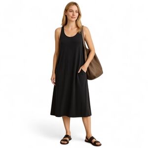 Eileen Fisher Black Midi Tank Dress